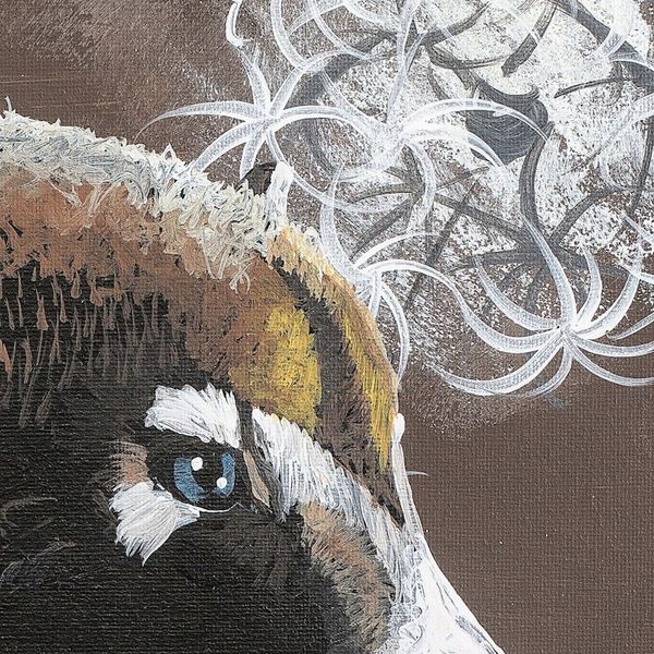 Alternate image for Acrylic on Canvas Realist Painting of A White-Nosed Coati White-Nosed Coati