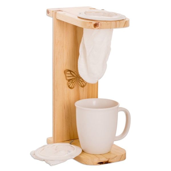 Alternate image for Butterfly-Themed Pinewood Single-Serve Drip Coffee Stand Magical Scents