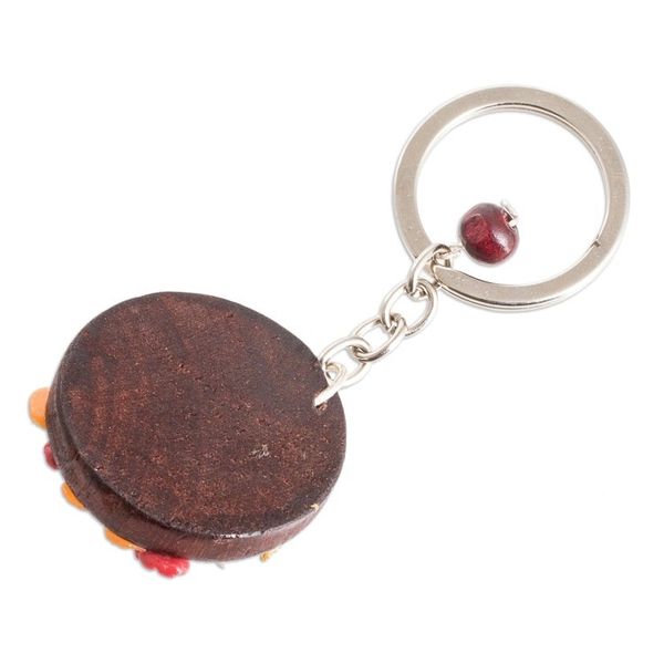 Alternate image for Handmade Painted Pinewood and Cold Porcelain Turtle Keychain The Little Turtle