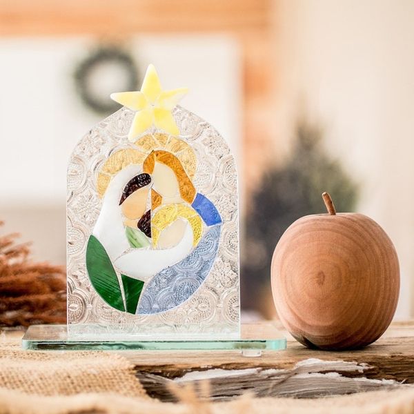 Alternate image for Handmade Religious Float Glass Home Accent in Green and Blue Serene Bonds