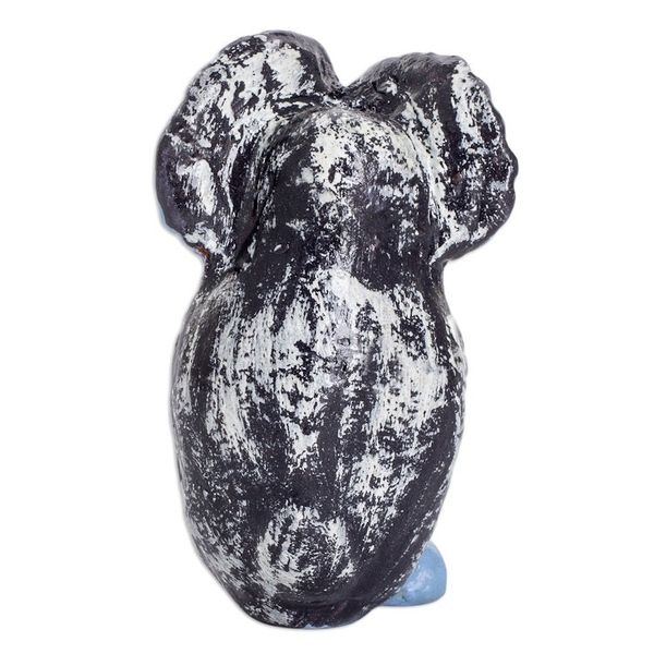 Alternate image for Ceramic Owl Figurine in Light Blue Hand-Painted in Guatemala Curious Tecolote