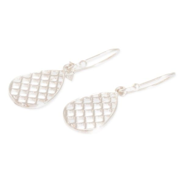 Alternate image for High-Polished Drop-Shaped Sterling Silver Dangle Earrings Ethereal Shine