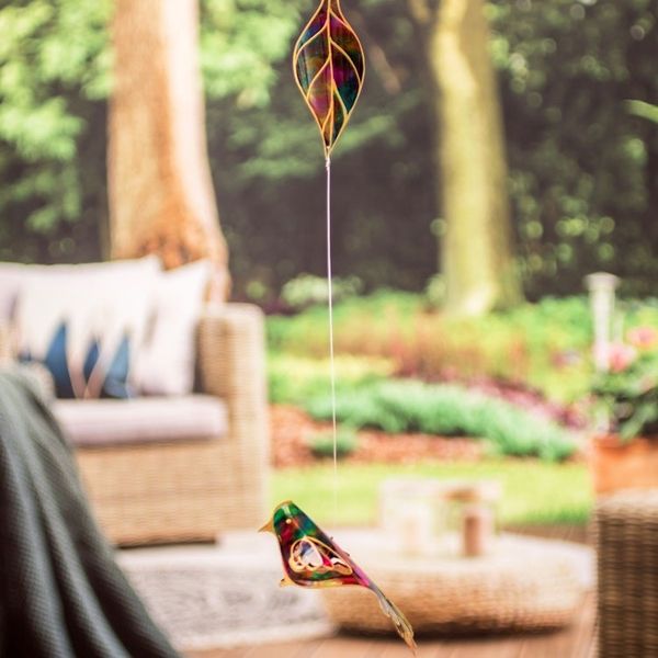 Alternate image for Leafy and Bird-Themed Handcrafted Recycled Plastic Mobile Leafy Imagination