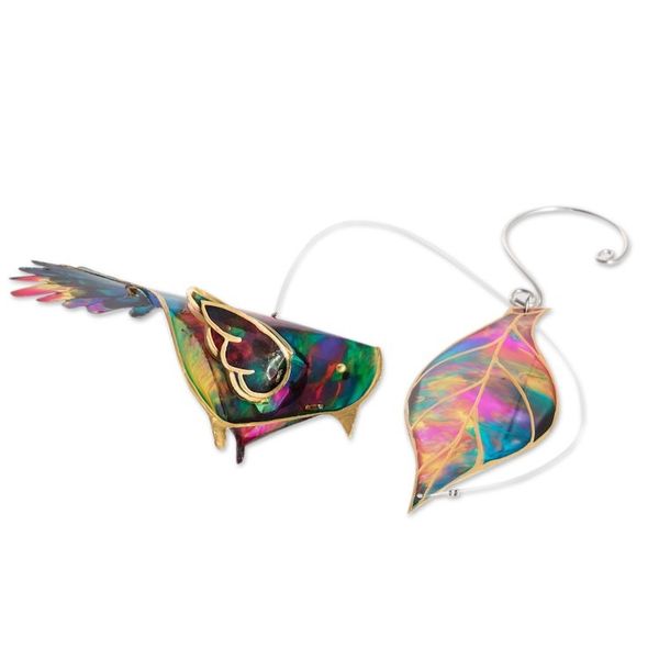 Alternate image for Leafy and Bird-Themed Handcrafted Recycled Plastic Mobile Leafy Imagination