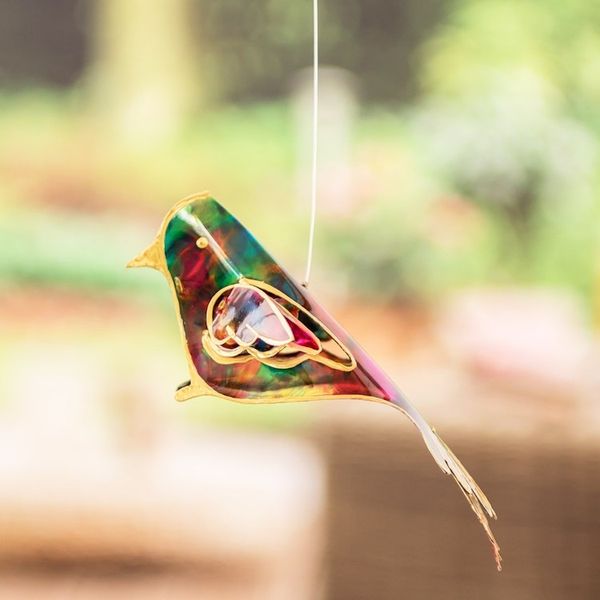 Alternate image for Leafy and Bird-Themed Handcrafted Recycled Plastic Mobile Leafy Imagination