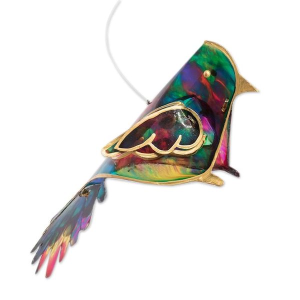 Alternate image for Leafy and Bird-Themed Handcrafted Recycled Plastic Mobile Leafy Imagination