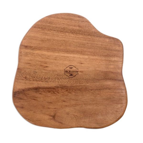 Alternate image for Handcrafted Polished Conacaste Wood Cheese Board Abstract Flavors