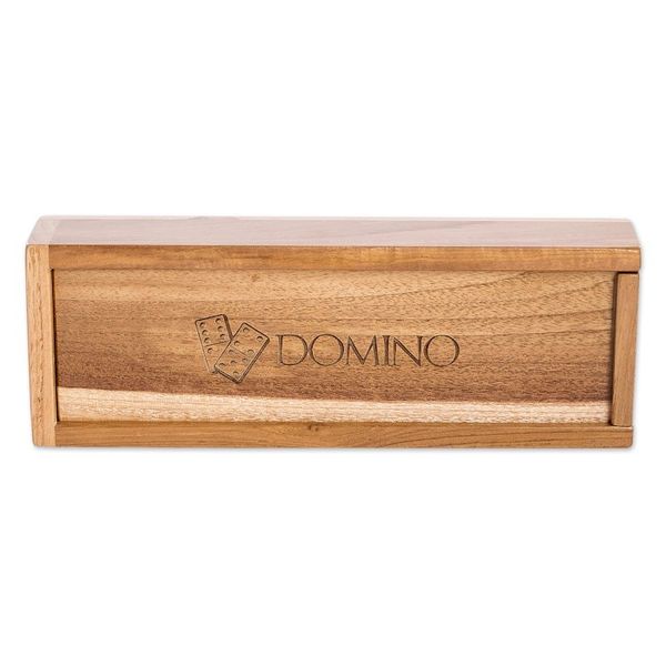 Alternate image for Brown Teak Wood Domino Set Hand-Carved in Costa Rica Moments to Share