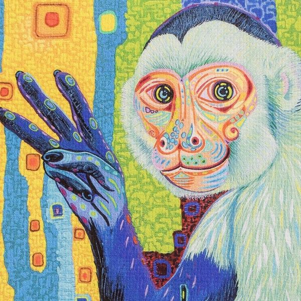 Alternate image for Multicolored Modern Stretched Sublimation Print of A Monkey Monkey