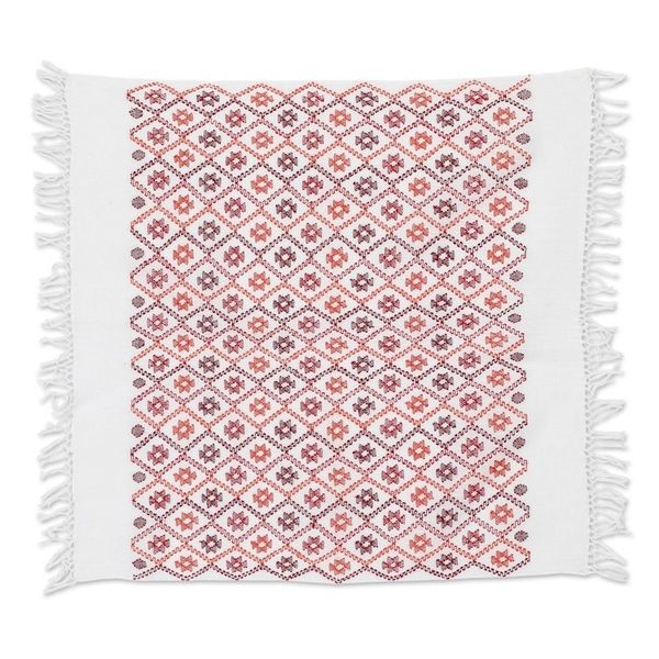 Alternate image for Star and Geometric-Themed Red Cotton Placemat with Fringes Stars in the Sky