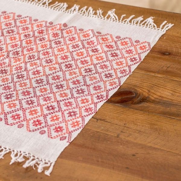 Alternate image for Star and Geometric-Themed Red Cotton Placemat with Fringes Stars in the Sky
