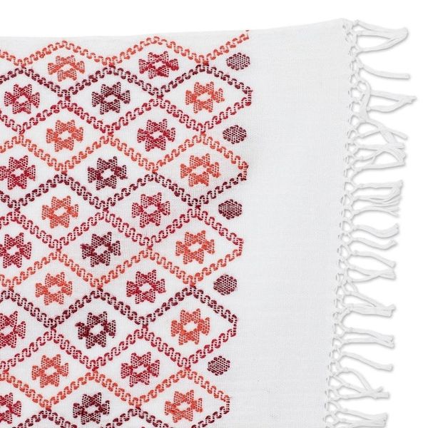 Alternate image for Star and Geometric-Themed Red Cotton Placemat with Fringes Stars in the Sky