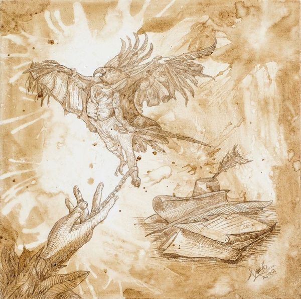 Alternate image for Mixed Media Painting of An Oneiric Scene Made in El Salvador The Delusion of Freedom