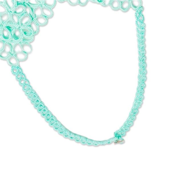 Alternate image for Hand-Tatted Mint Collar Necklace with Sterling Silver Clasp Mint Elegance
