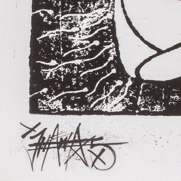 Alternate image for Anatomy-Themed Expressionist Xylograph Print from Guatemala Crossed