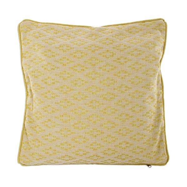 Alternate image for Handwoven Yellow Cotton Cushion Cover with Diamond Pattern Diamond Splendor