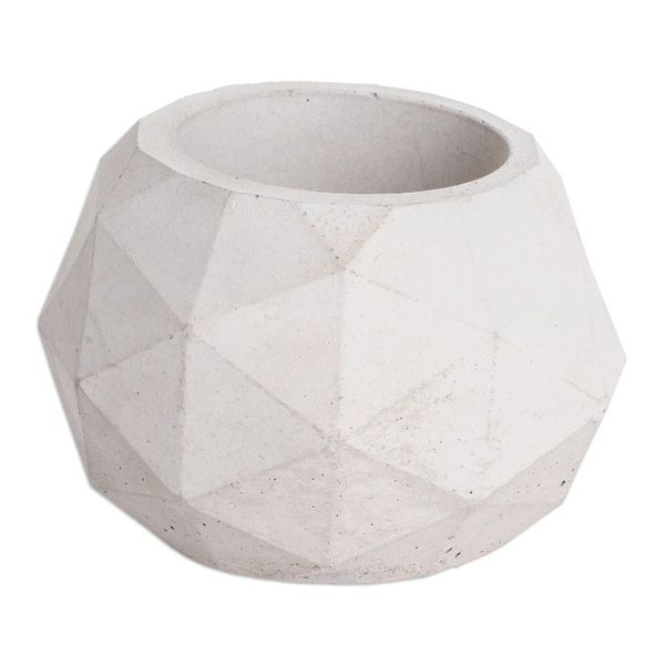 Alternate image for Handcrafted Geometric Cement Flower Pot from El Salvador Geometric Spaces