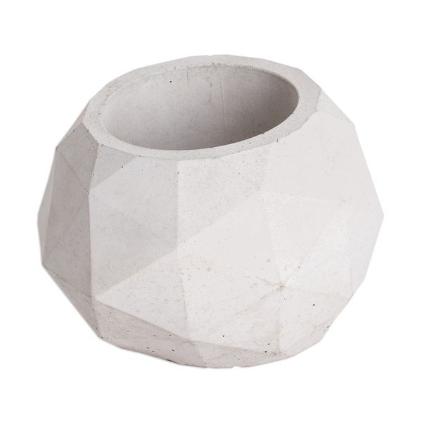 Alternate image for Handcrafted Geometric Cement Flower Pot from El Salvador Geometric Spaces