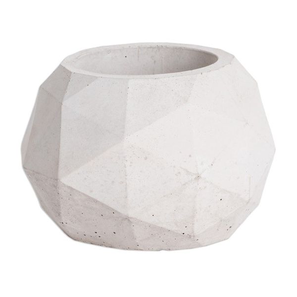Alternate image for Handcrafted Geometric Cement Flower Pot from El Salvador Geometric Spaces
