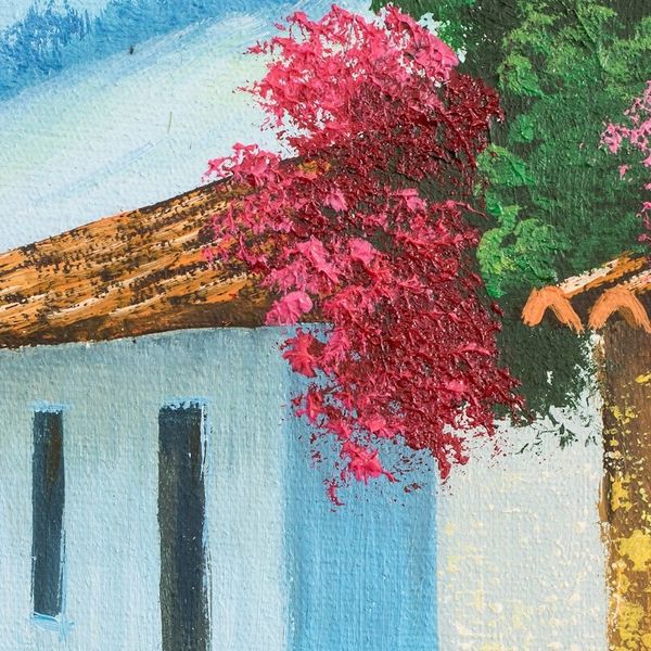 Alternate image for Impressionist Oil Painting of Street in A Guatemalan Town Street in Zunil