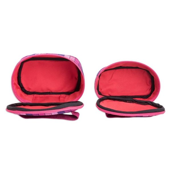 Alternate image for Set of 2 Magenta and Purple Striped Cotton Cosmetic Bags Magenta Styles