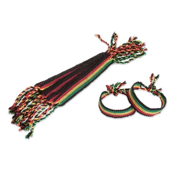 Alternate image for Set of 12 Handcrafted Friendship Bracelets in Colorful Hues Bohemian Adventures