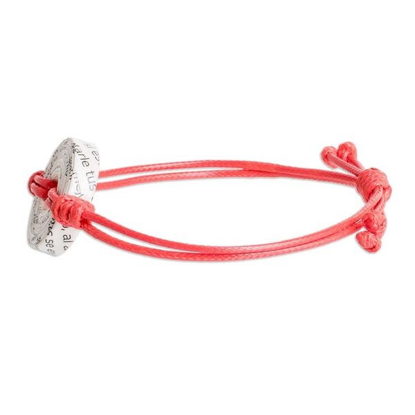 Alternate image for Handmade Recycled Paper Pendant Bracelet with Red Cord Crimson Constellation