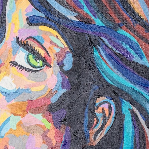 Alternate image for Signed Stretched Expressionist Acrylic Painting of Women Free and Authentic Women