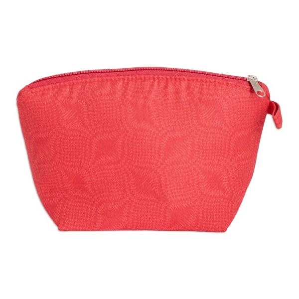 Alternate image for Embroidered Floral Poppy Cotton Cosmetic Bag with Zipper Poppy Beauty