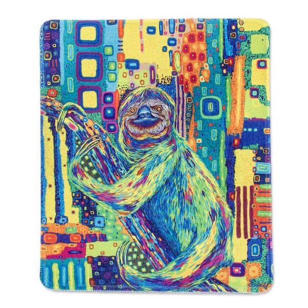 Alternate image for Printed Multicolor Rubber Mouse Pad with Sloth Image Tropical Sloth