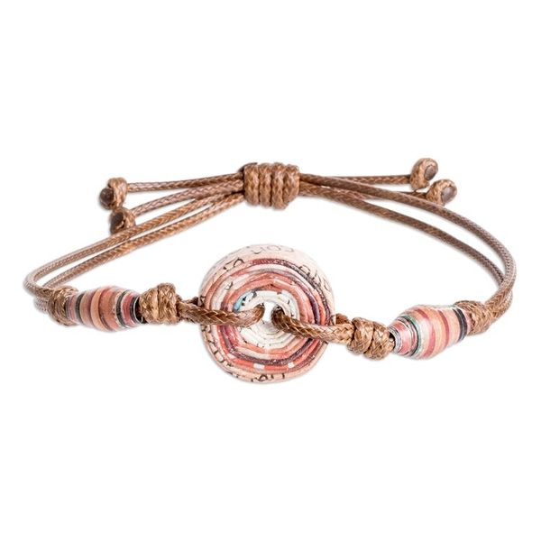 Alternate image for Eco-Friendly Coffee Recycled Paper Pendant Bracelet The Coffee Alliance