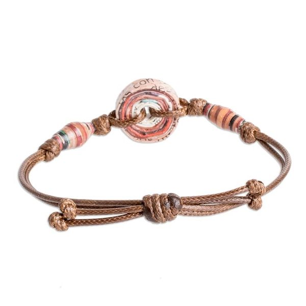Alternate image for Eco-Friendly Coffee Recycled Paper Pendant Bracelet The Coffee Alliance