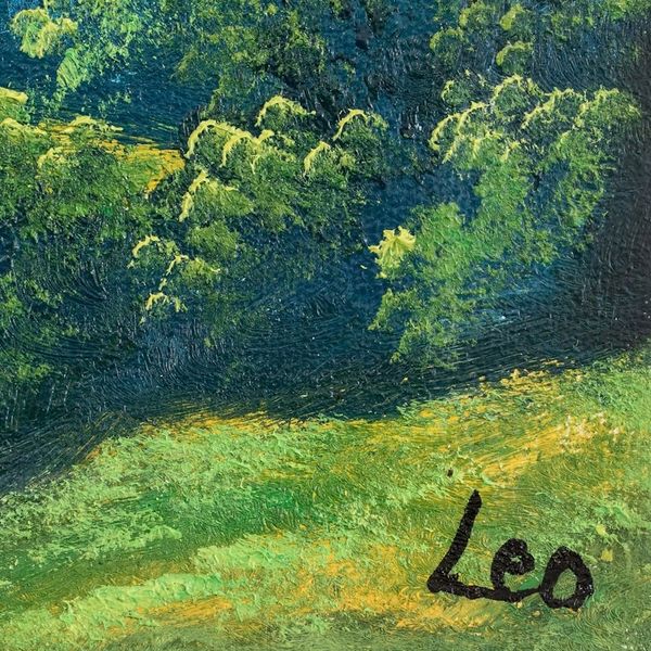 Alternate image for Impressionist Oil Painting of Guatemalan Quetzal Bird Lake in Guatemala