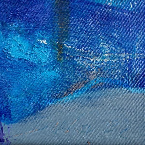 Alternate image for Signed Abstract Acrylic and Oil Painting in Pink Sowing Moon I