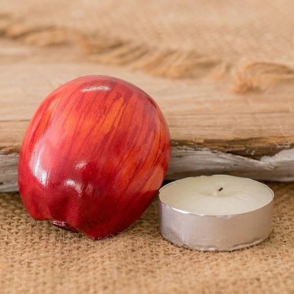 Alternate image for Cypress Wood Apple Magnet Hand-Carved Painted in Guatemala Guatemalan Apple