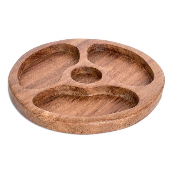 Alternate image for Conacaste Wood Appetizer Platter with Three Compartments Supreme Ambrosia