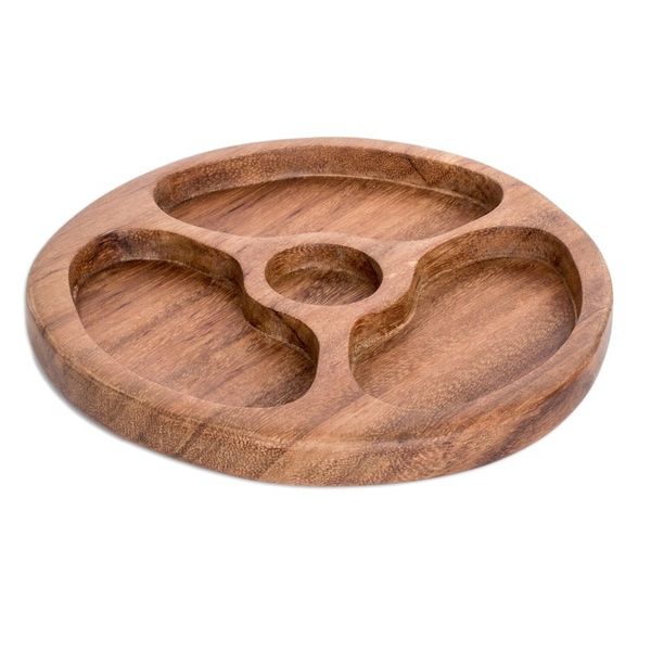 Alternate image for Conacaste Wood Appetizer Platter with Three Compartments Supreme Ambrosia
