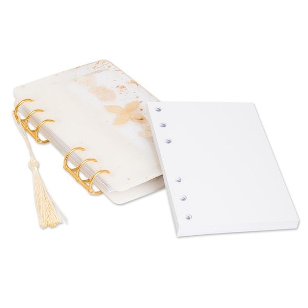 Alternate image for Handcrafted Leafy Resin Journal with Ivory Tassel Sunrise Forest