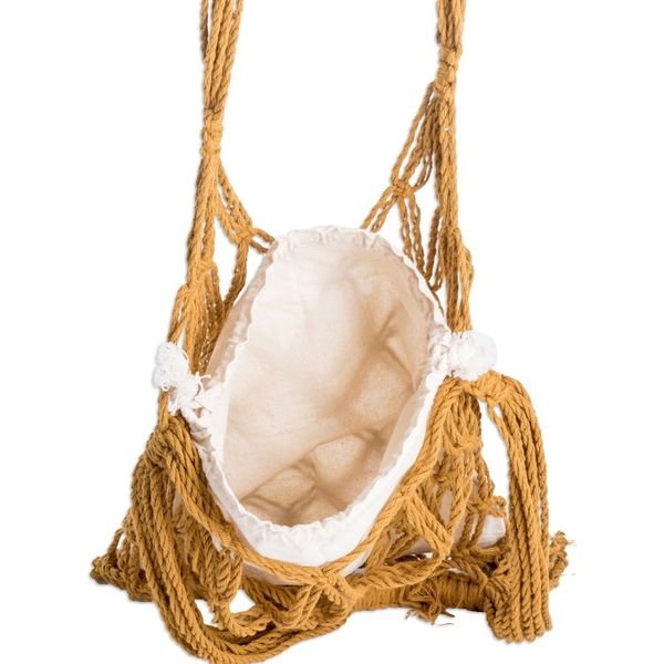 Alternate image for Cotton Macrame Tote Bag in Ivory and Honey from El Salvador Happy Day