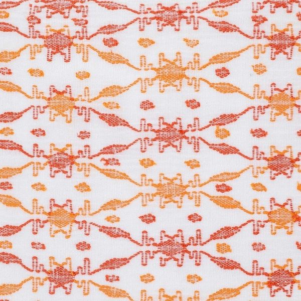 Alternate image for Leafy Handwoven Orange and Red Cotton Placemat Sunset Over the Forest