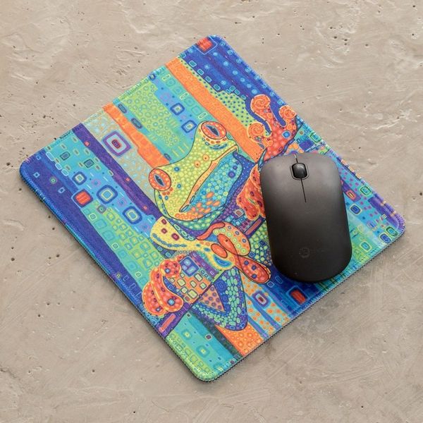 Alternate image for Printed Multicolor Rubber Mouse Pad with Frog Image Tropical Frog