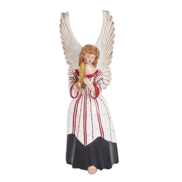 Alternate image for Lovely Hand-Painted Angel-Themed Ceramic Sculpture Solola in White