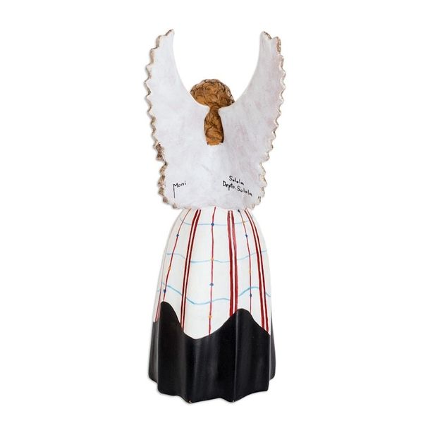 Alternate image for Lovely Hand-Painted Angel-Themed Ceramic Sculpture Solola in White