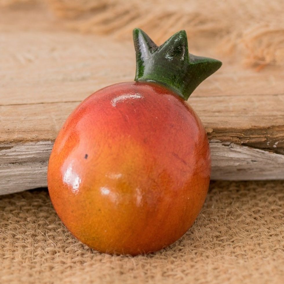 Wood Pomegranate Magnet Hand-Carved and Painted in Guatemala 'Guatemalan Pomegranate'