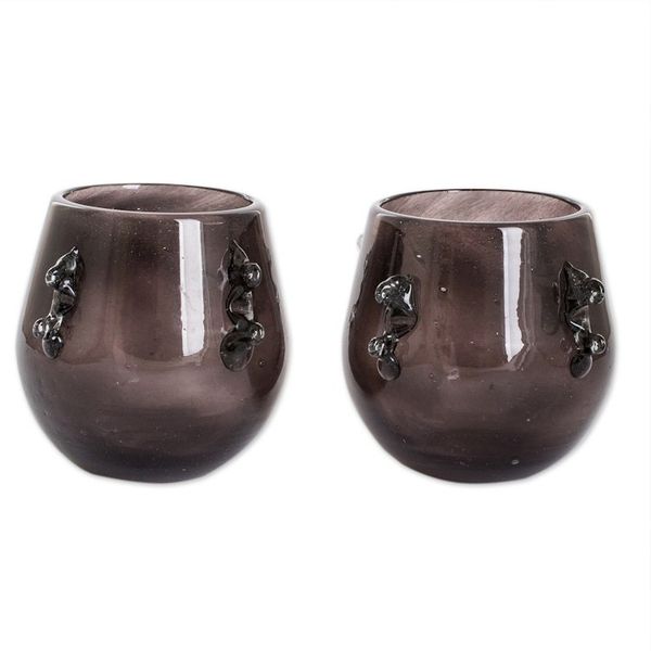 Alternate image for Pair of Handblown Rocks Glasses in Black Shadow Shot