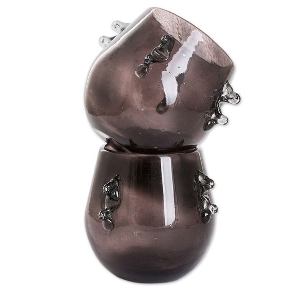 Alternate image for Pair of Handblown Rocks Glasses in Black Shadow Shot