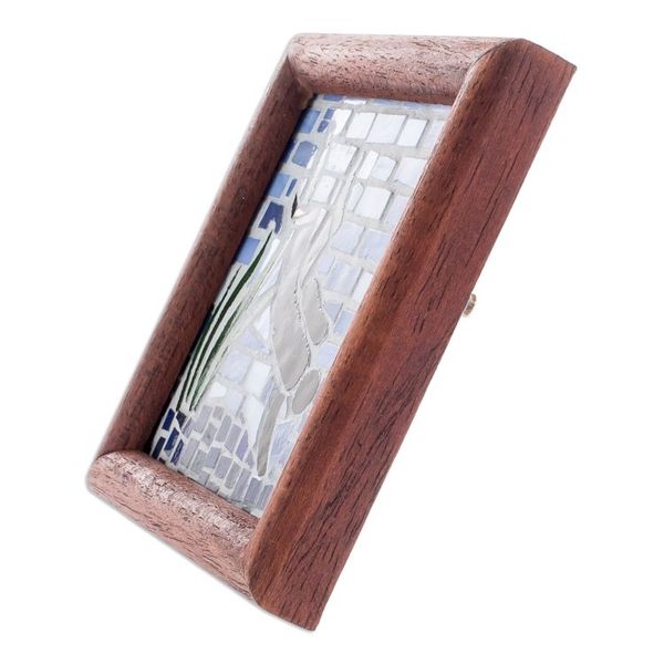 Alternate image for Scuba Diver-Themed Teak Wood and Glass Mosaic Wall Accent Ultramarine Mosaic