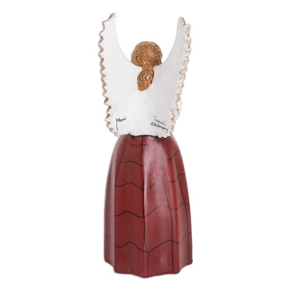 Alternate image for Colorful Folk Art Ceramic Sculpture of Angel from Guatemala Petite Tamahu
