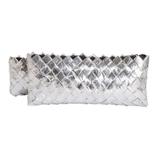 Alternate image for Set of 2 Recycled Metalized Wrapper Cosmetic Bags Sparkling Gala
