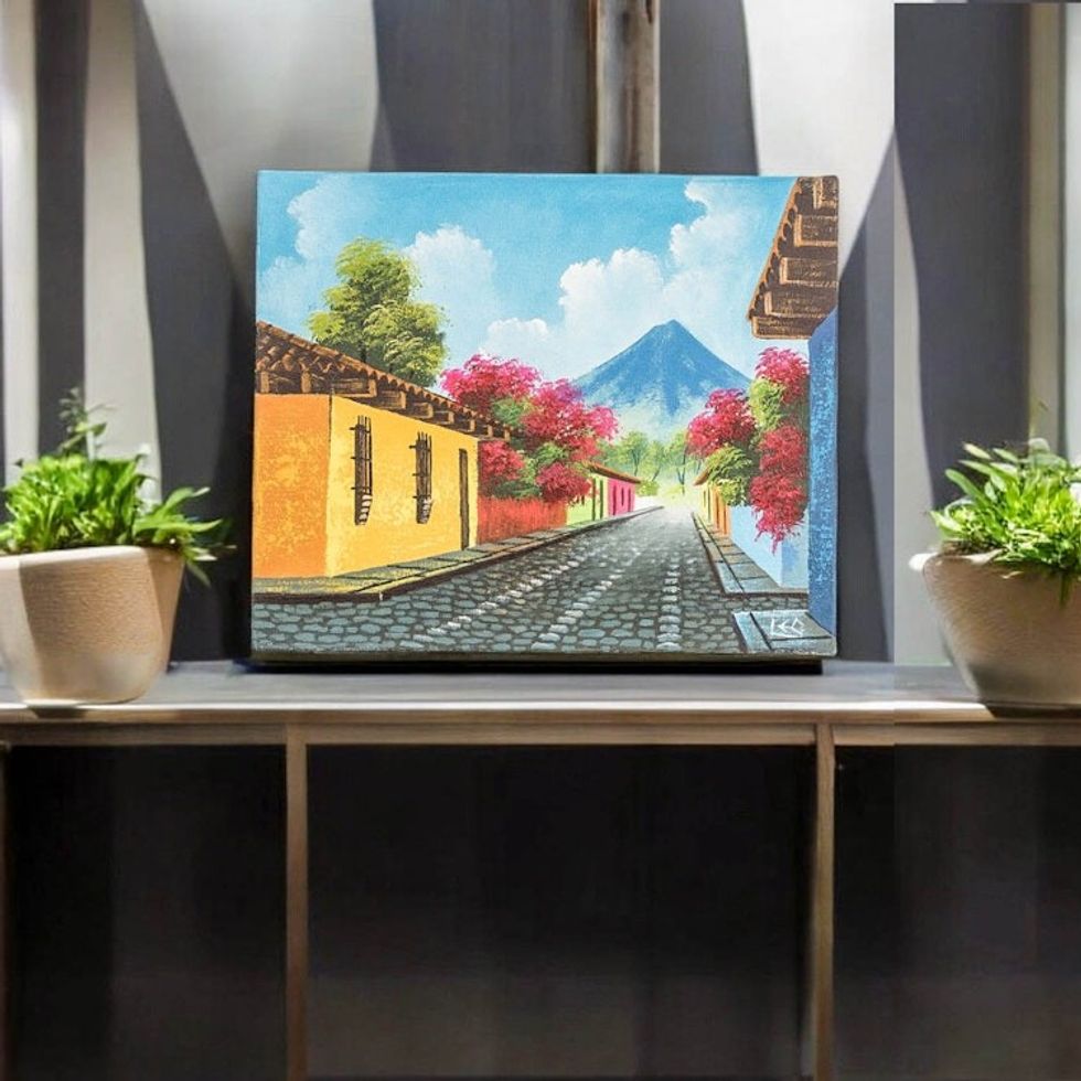 Oil on Canvas Impressionist Painting of Antigua Guatemala 'Antigua Guatemala'